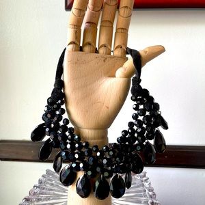 Black bead choker necklace
